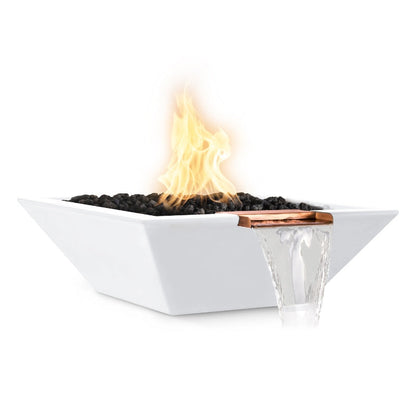 Maya 24-Inch Square Concrete Fire & Water Bowl