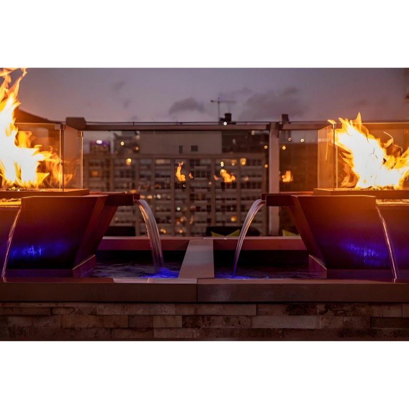 Maya 30-Inch Copper 4-Way Spill Fire & Water Bowl