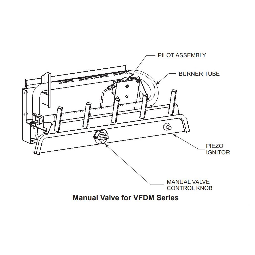 Emprie Flint Hill Ceramic Fiber Gas Log Set with Ventless Burner and Manual Pilot Valve