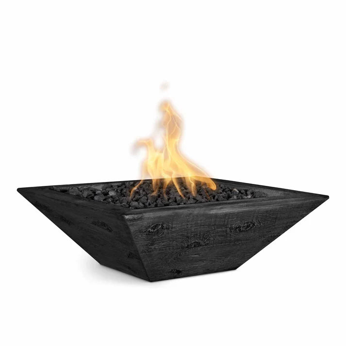 Maya 24-Inch Wood Grain Concrete Fire Bowl