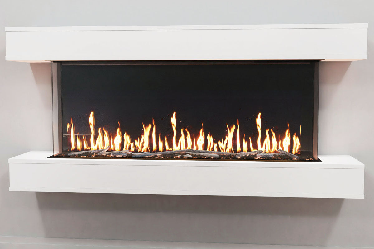 Modern Flames Orion Multi 73'' Heliovision Electric Fireplace Wall Mount Studio Suite | White Ready to Paint