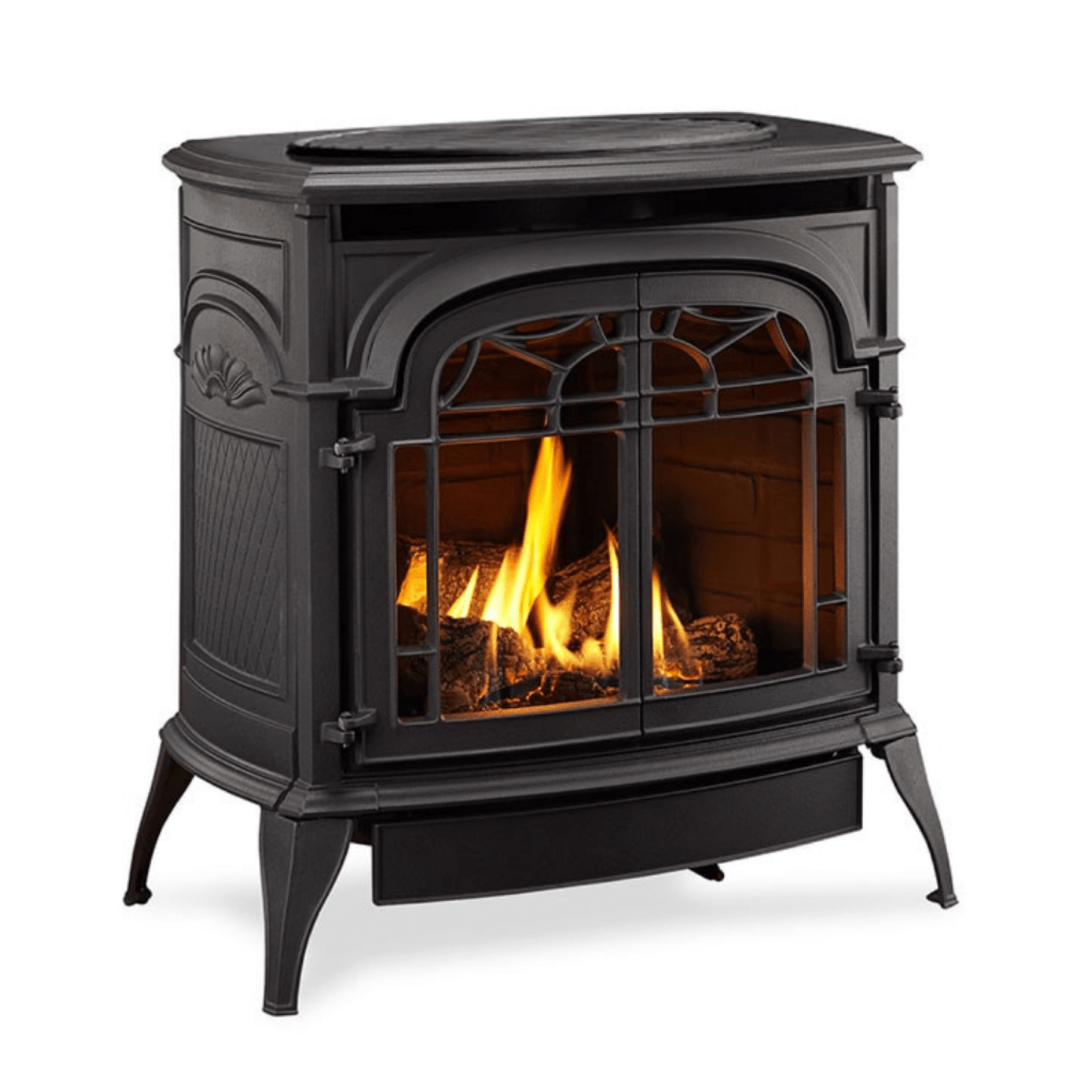 Monessen Sundance 26" Vent-Free Cast Iron Gas Stove with Split Oak Log Set – 28,000 BTU