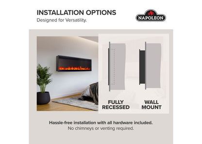 Napoleon Astound SlimMount 62" Wall-Mounted Electric Linear Fireplace