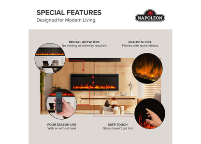 Napoleon Astound SlimMount 50" Wall-Mounted Linear Electric Fireplace