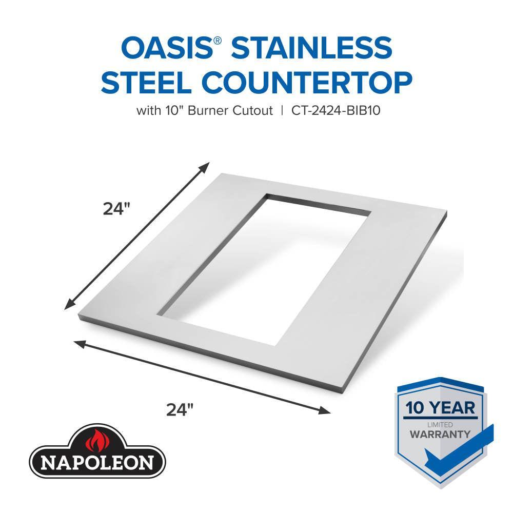 Napoleon OASIS 24" x 24" Stainless Steel Countertop with 10" Burner Cutout
