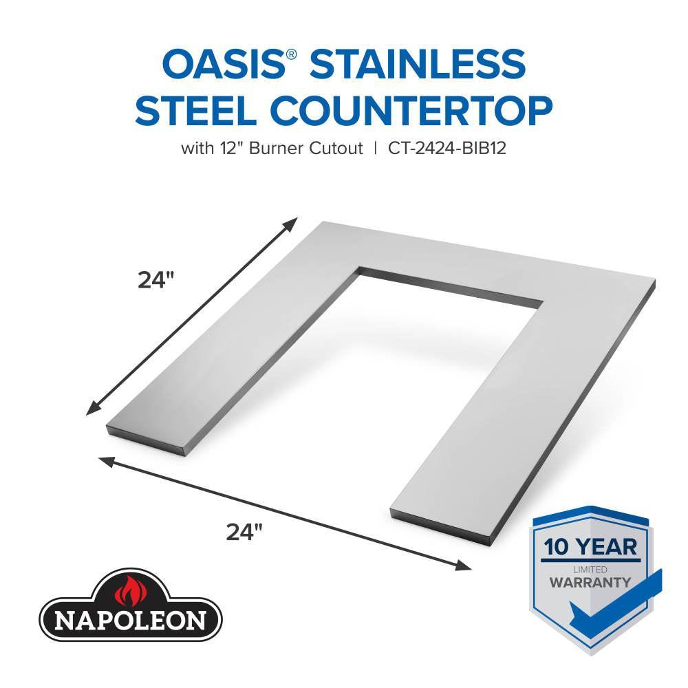 Napoleon OASIS 24" x 24"  Stainless Steel Countertop with 12" Burner Cutout