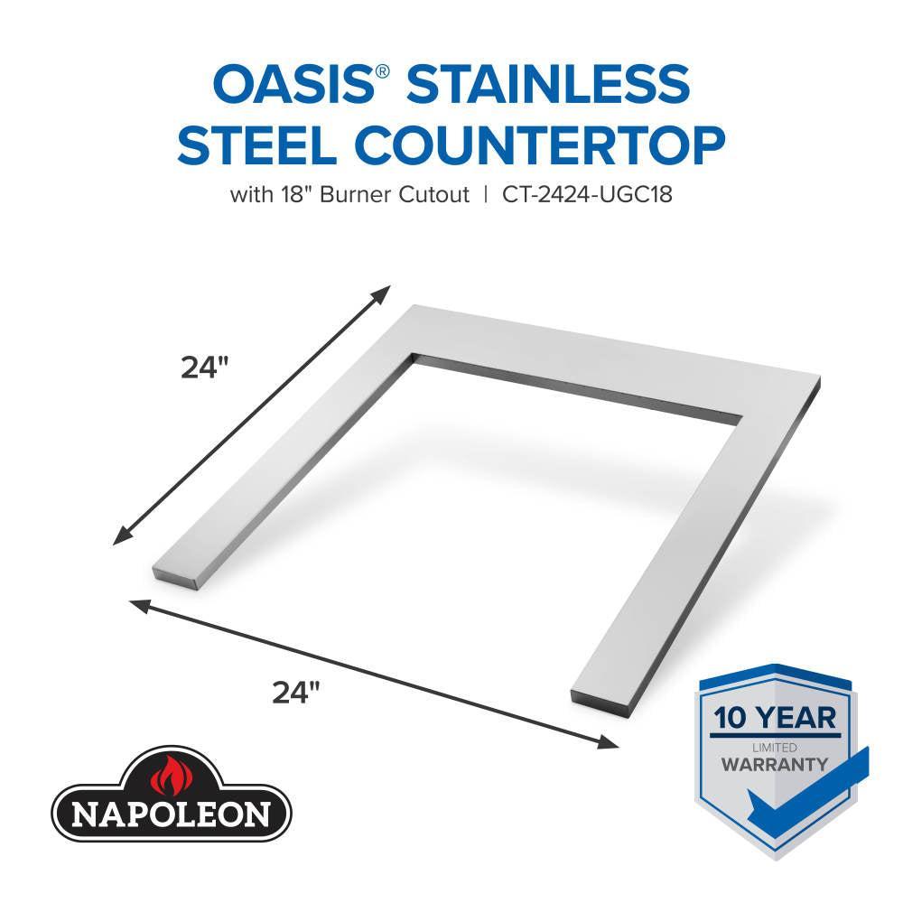 Napoleon OASIS 24" x 24"  Stainless Steel Countertop with 18" Burner Cutout
