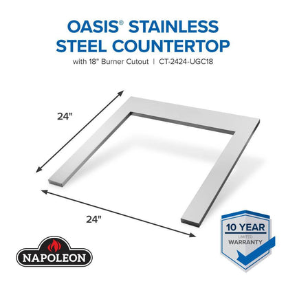 Napoleon OASIS 24" x 24"  Stainless Steel Countertop with 18" Burner Cutout