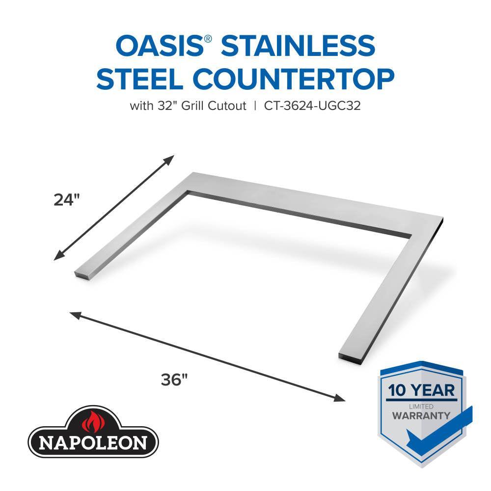 Napoleon OASIS 36" x 24" Stainless Steel Countertop for 32" Grill Head