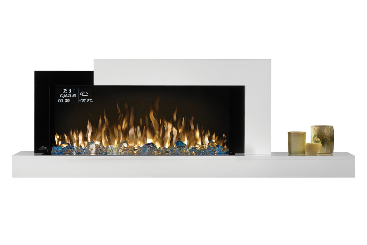 Napoleon Stylus Cara Elite Smart 60'' White Wall Mount Electric Fireplace with Shelf