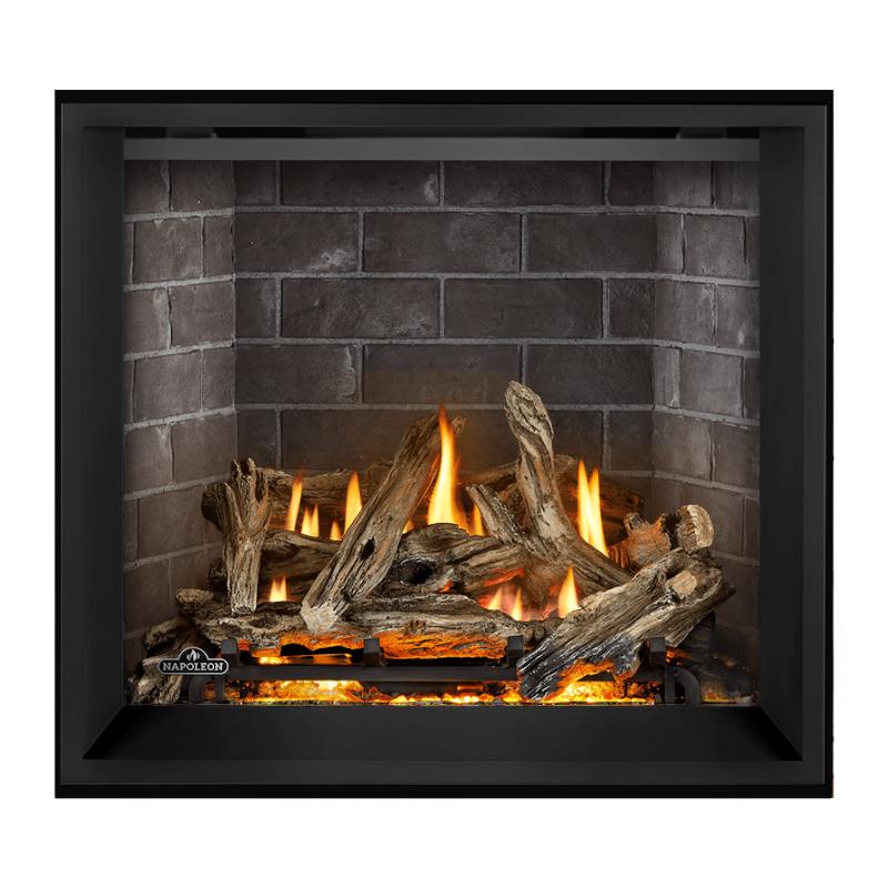 Napoleon Elevation X 36" Direct Vent Fireplace with MIRRO-FLAME Porcelain Interior Panel  and Birch Log Set