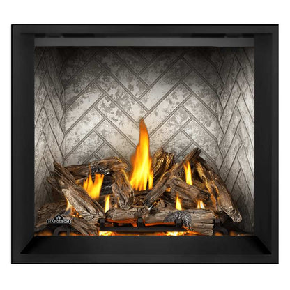 Napoleon Elevation X 42" Direct Vent Fireplace with Newport Interior Panel and Birch Log Set
