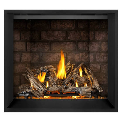 Napoleon Elevation X 42" Direct Vent Fireplace with Glacier Brick Herringbone Interior Panel and Birch Log Set
