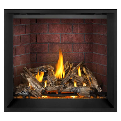 Napoleon Elevation X 42" Direct Vent Fireplace with Glacier Brick Standard Interior Panel and Birch Log Set