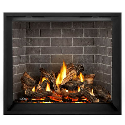 Napoleon Elevation X 42" Direct Vent Fireplace with Antique Ledgestone Brick  Interior Panel and Split Oak Log Set