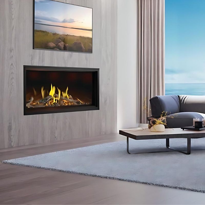 Napoleon Tall Vector with Luminous Logs 62" Direct Vent Linear Gas Fireplace
