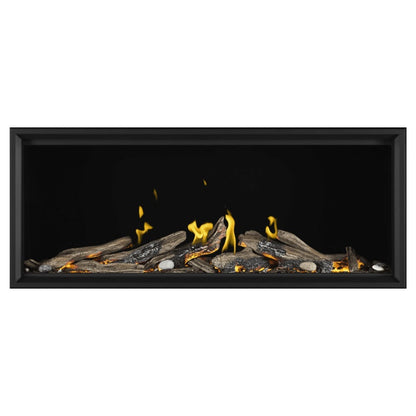 Napoleon Tall Vector with Luminous Logs 62" Direct Vent Linear Gas Fireplace