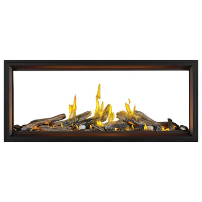 Napoleon Tall Vector with Luminous Logs 62" See Through Direct Vent Linear Gas Fireplace