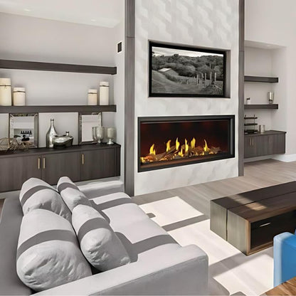 Napoleon Tall Vector with Luminous Logs 74" Direct Vent Linear Gas Fireplace