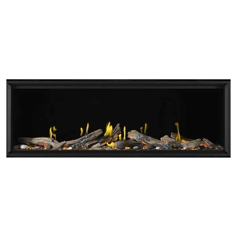 Napoleon Tall Vector with Luminous Logs 74" Direct Vent Linear Gas Fireplace