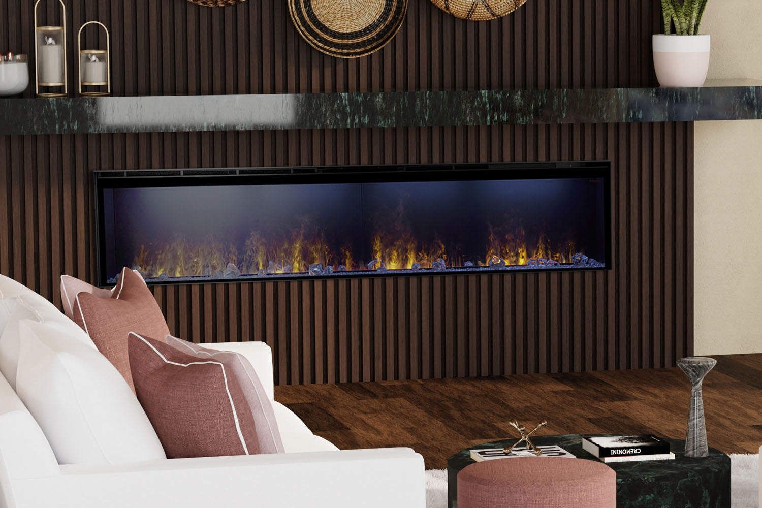 Dimplex 86'' Opti-myst Linear Built-In Electric Fireplace