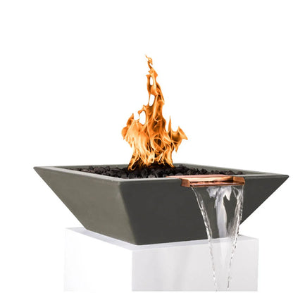 Maya 24-Inch Square Concrete Fire & Water Bowl