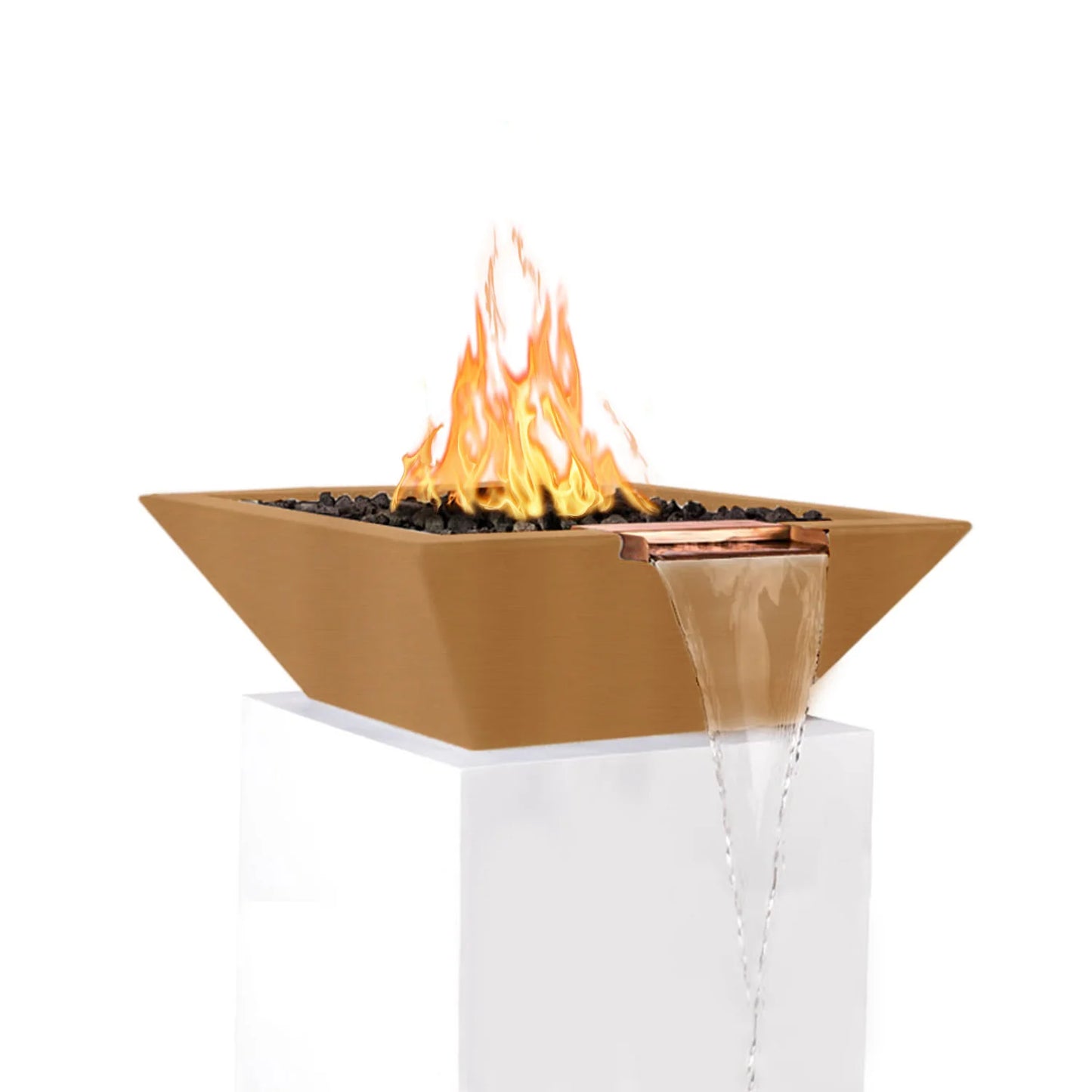 Maya 24-Inch Square Concrete Fire & Water Bowl