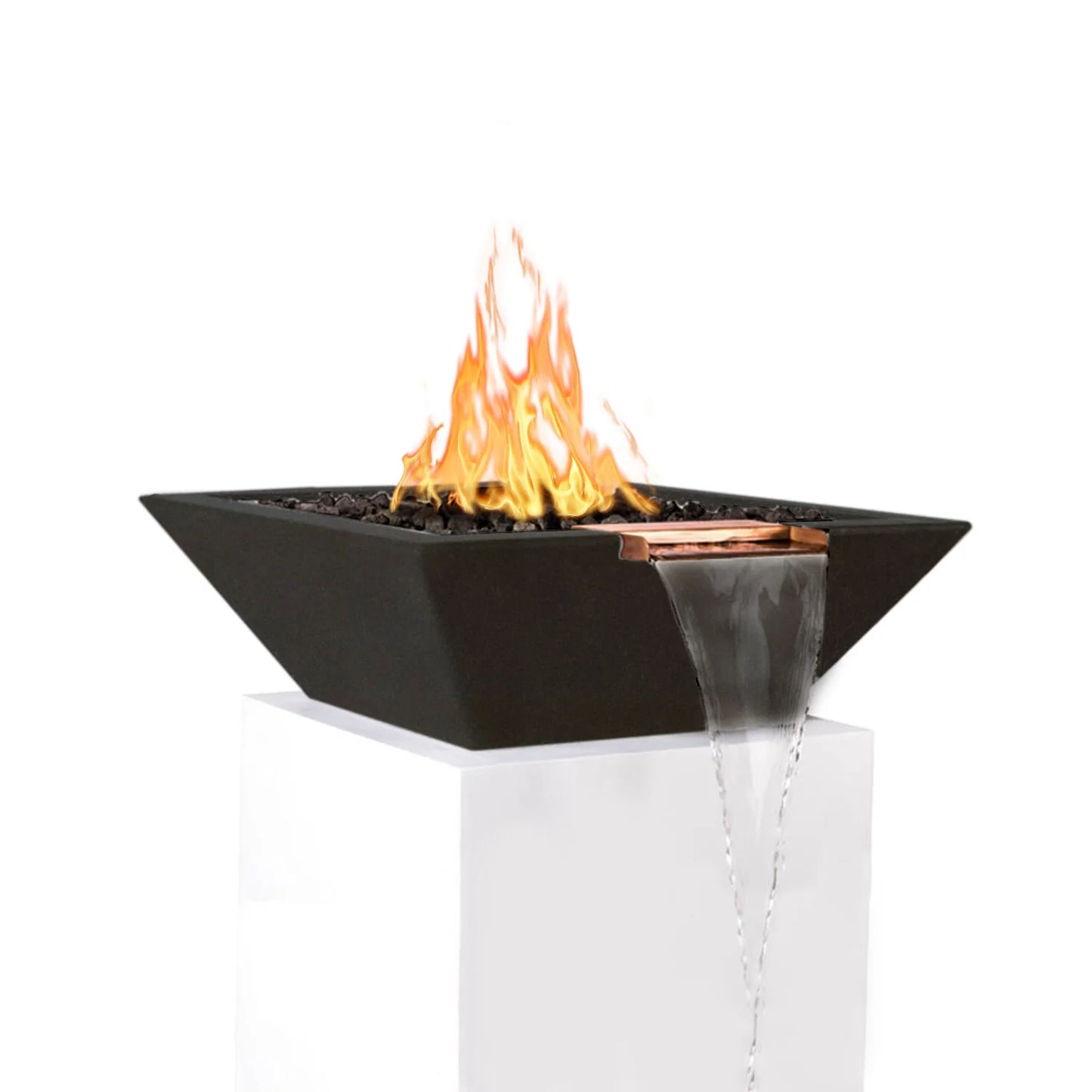 Maya 24-Inch Square Concrete Fire & Water Bowl