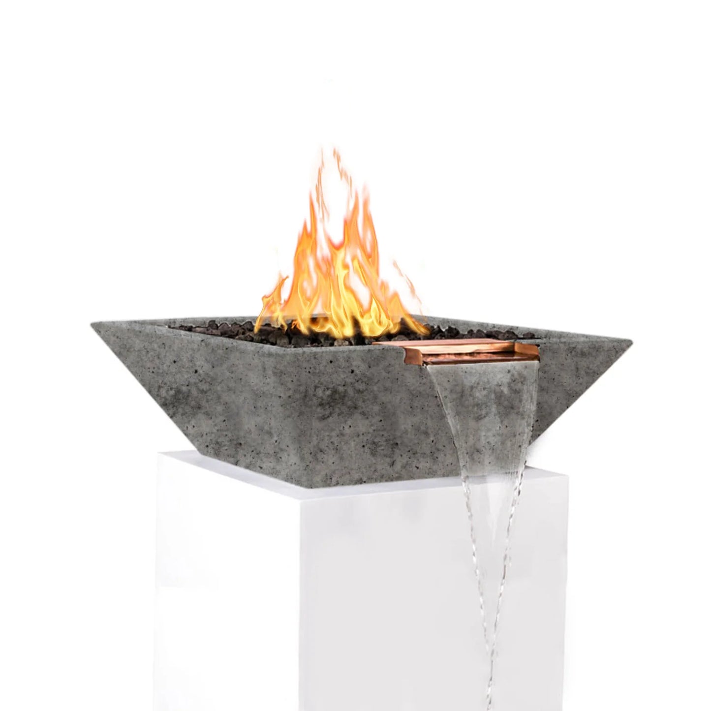 Maya 24-Inch Square Concrete Fire & Water Bowl
