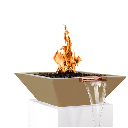 Maya 24-Inch Square Concrete Fire & Water Bowl