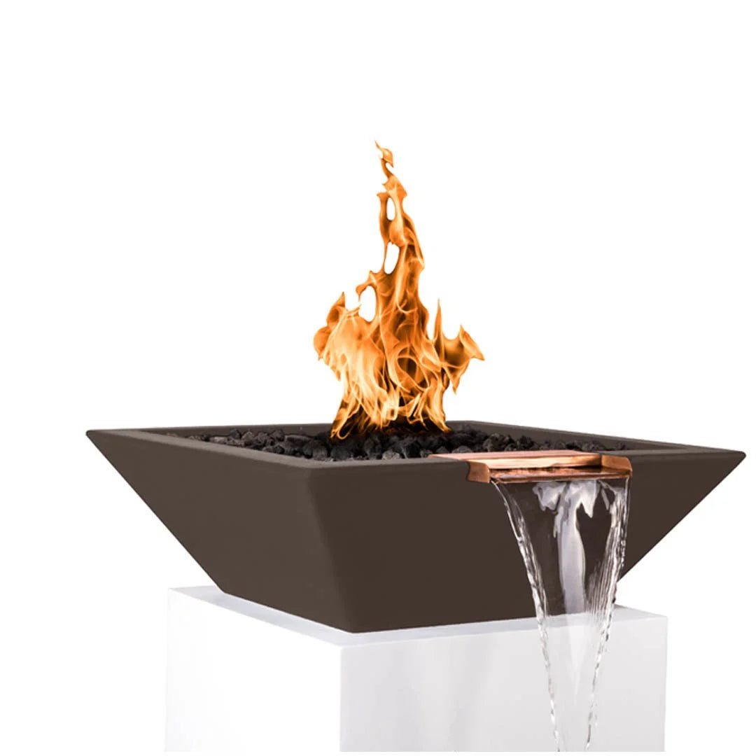 Maya 24-Inch Square Concrete Fire & Water Bowl