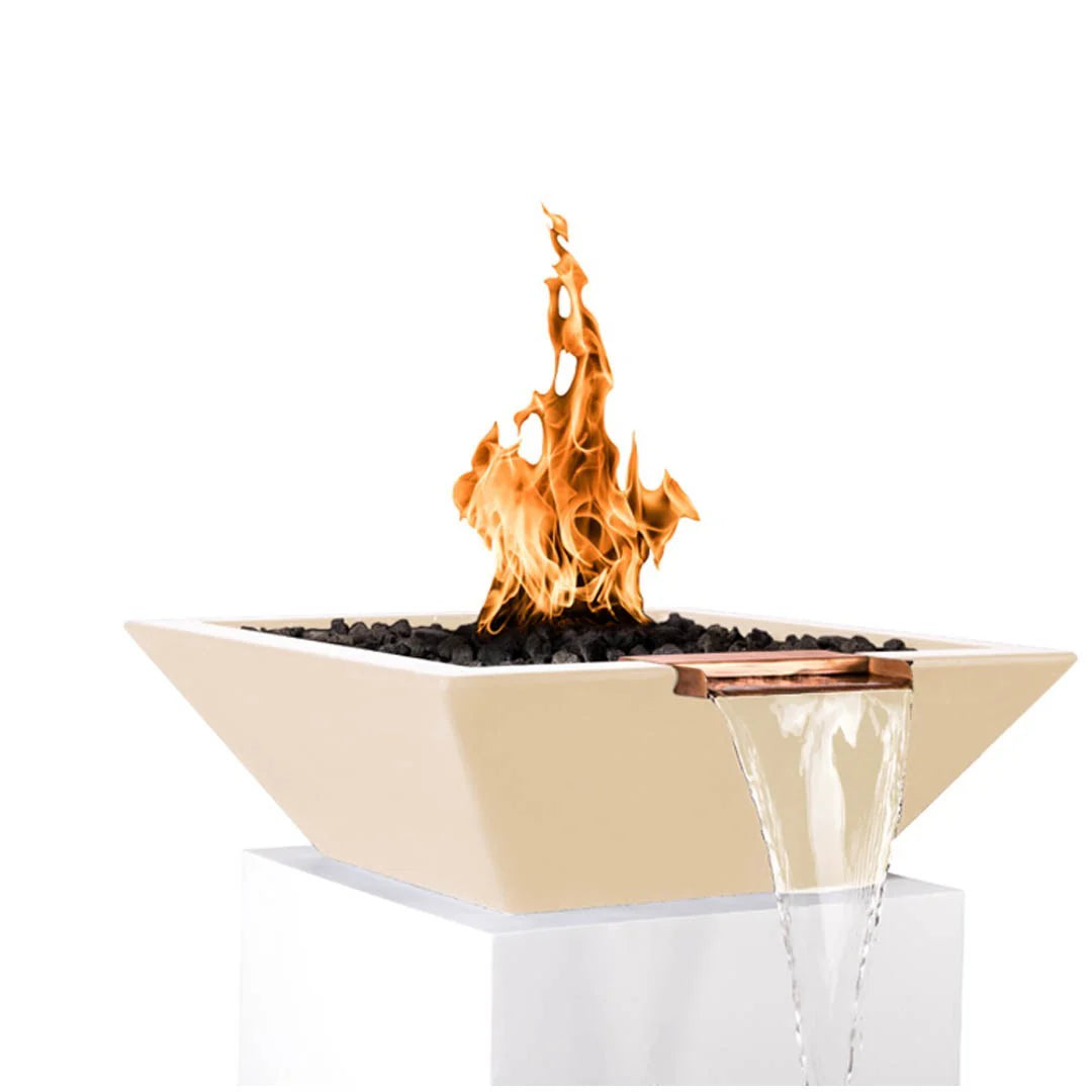 Maya 24-Inch Square Concrete Fire & Water Bowl