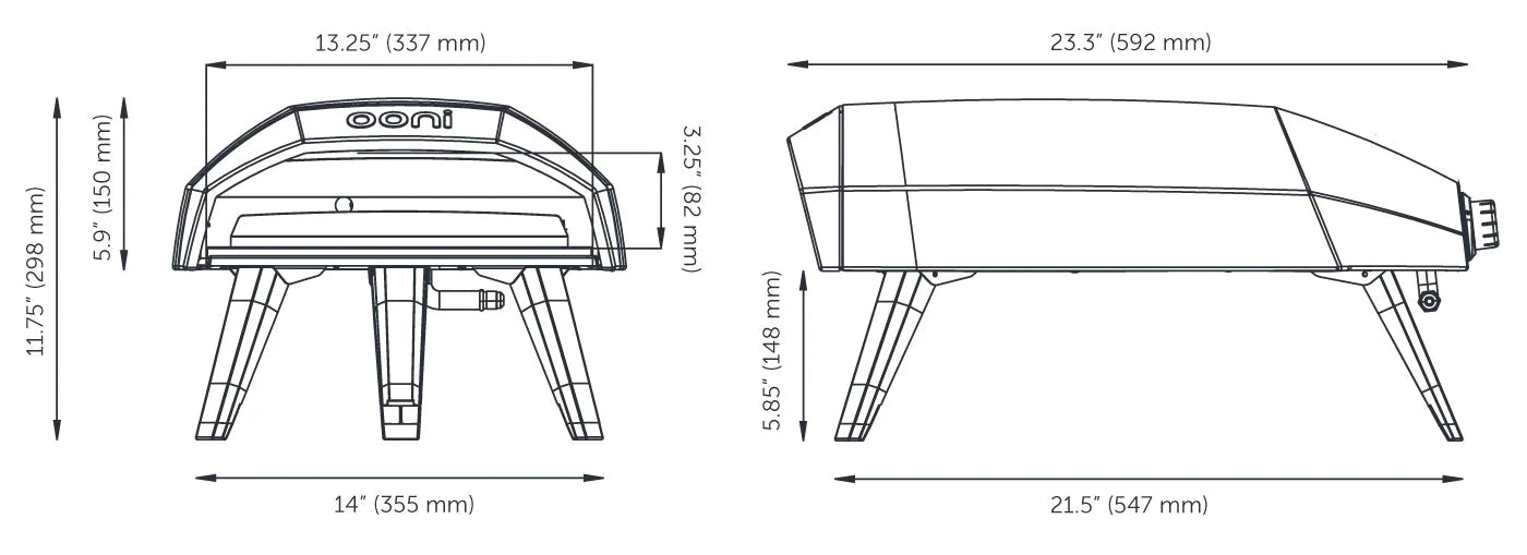 Ooni Koda Technical Dimensions