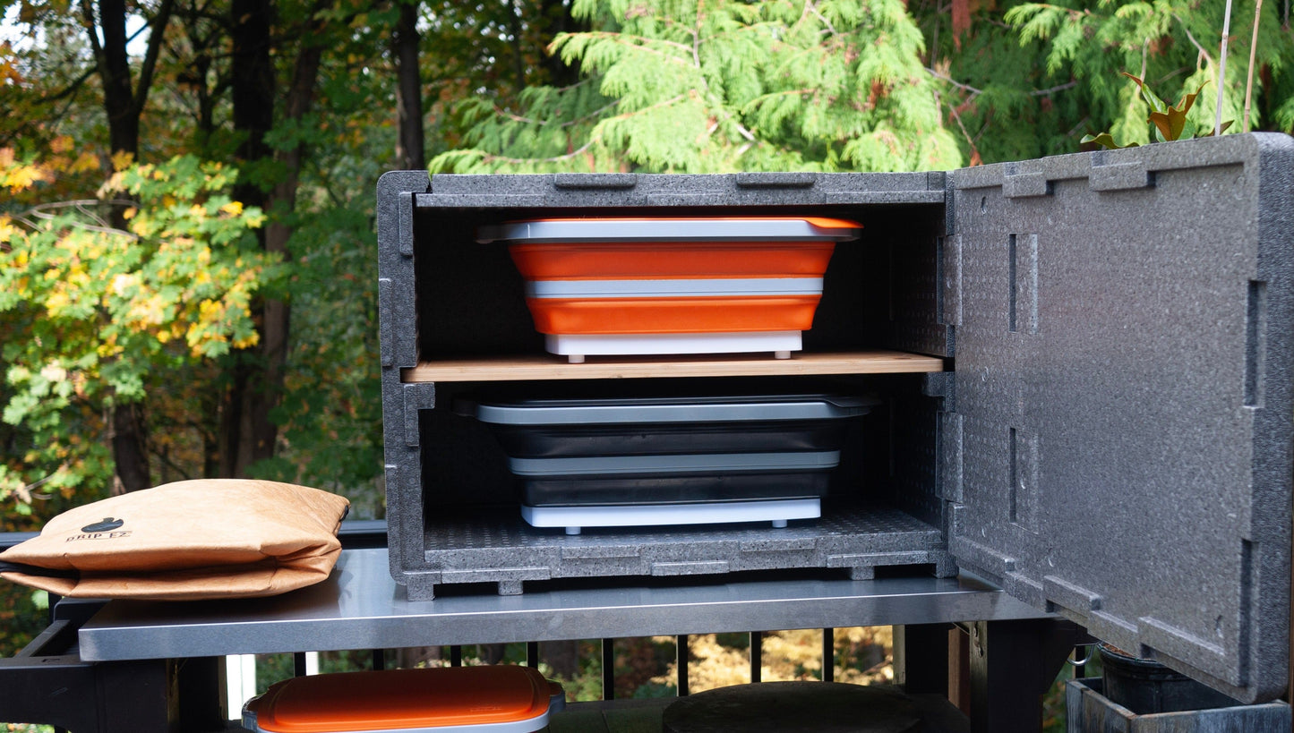 Drip EZ Rest EZ 'Que Crib Meat Resting Station W/ Bamboo Cutting Board