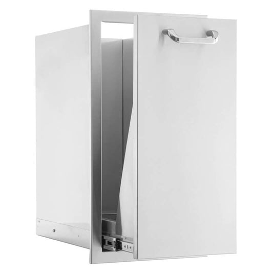 BBQ Generals Elite Series 13-Inch Stainless Steel Narrow Roll-Out Trash Drawer - Traditional