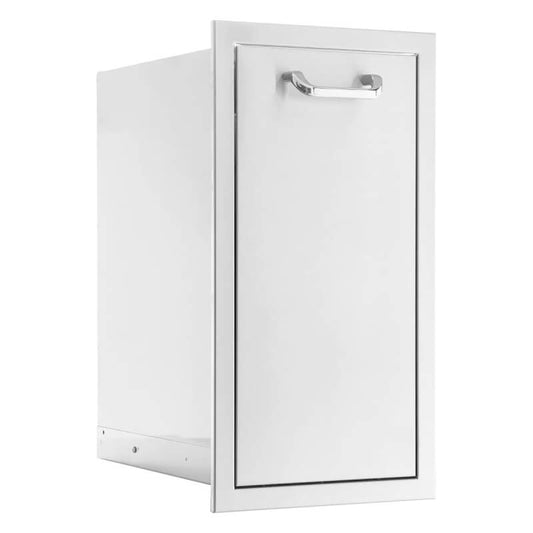 BBQ Generals Elite Series 13-Inch Stainless Steel Narrow Roll-Out Trash Drawer - Traditional