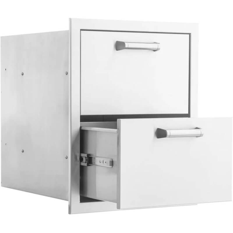 BBQ Generals Elite Series 16-Inch Stainless Steel Double Access Drawer