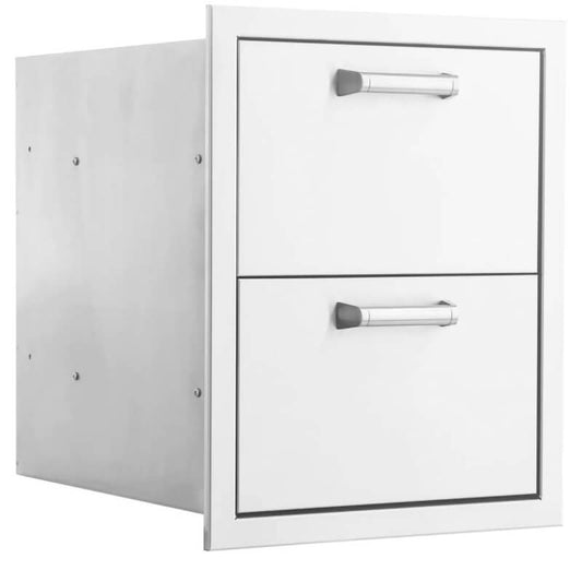 BBQ Generals Elite Series 16-Inch Stainless Steel Double Access Drawer
