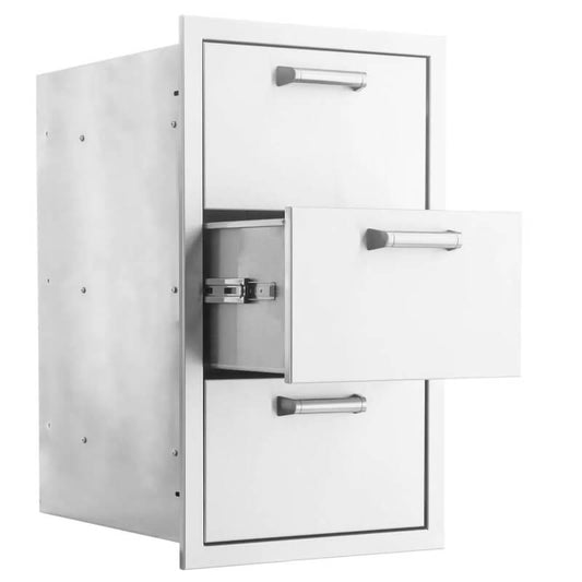 BBQ Generals Elite Series 16-Inch Stainless Steel Triple Access Drawer