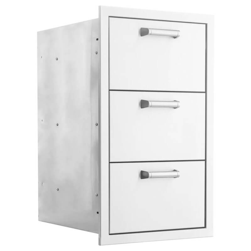 BBQ Generals Elite Series 16-Inch Stainless Steel Triple Access Drawer