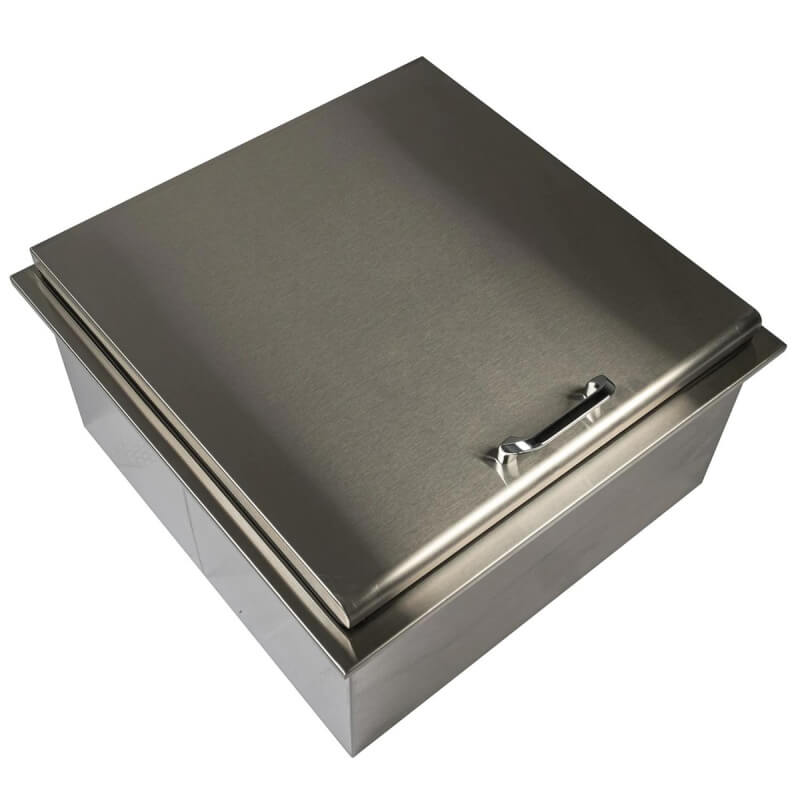 BBQ Generals Elite Series 18-Inch Drop-In Ice Bin Cooler w/ Condiment Tray
