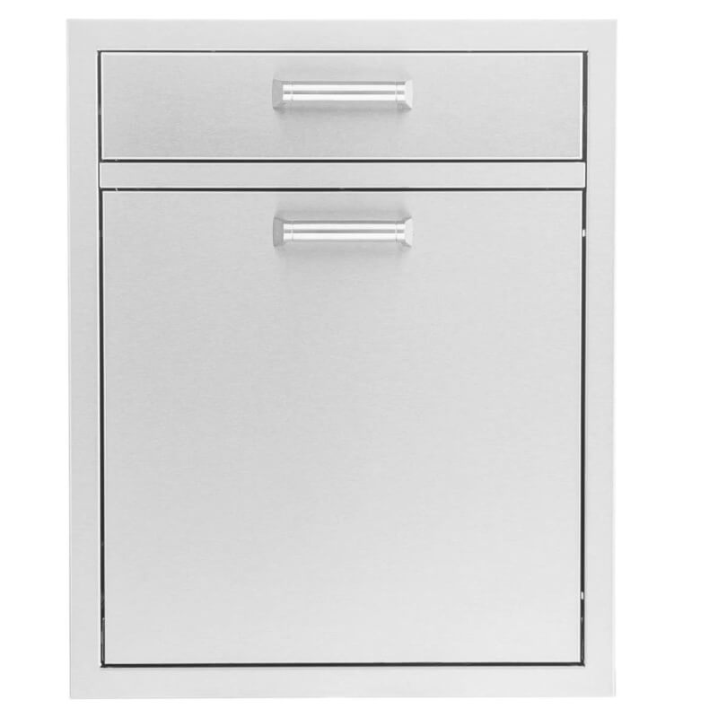BBQ Generals Elite Series 20-Inch Single Drawer & Roll-Out Trash/Recycling Bin Combo