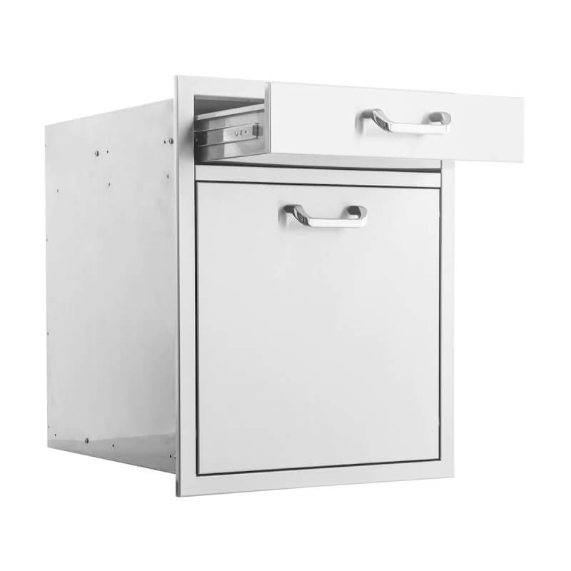 BBQ Generals Elite Series 20-Inch Single Drawer & Roll-Out Trash/Recycling Bin Combo - Traditional