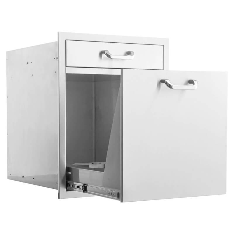 BBQ Generals Elite Series 20-Inch Single Drawer & Roll-Out Trash/Recycling Bin Combo - Traditional