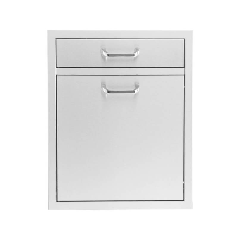 BBQ Generals Elite Series 20-Inch Single Drawer & Roll-Out Trash/Recycling Bin Combo - Traditional