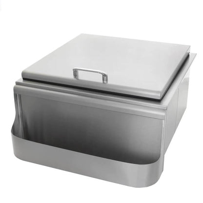 BBQ Generals Elite Series 25-Inch Slide-In Ice Bin Cooler With Speed Rail & Condiment Holder - Traditional