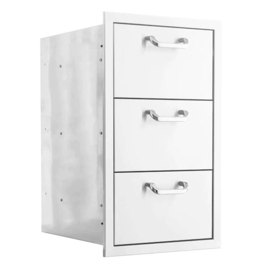 BBQ Generals Elite Series 16-Inch Stainless Steel Triple Access Drawer - Traditional