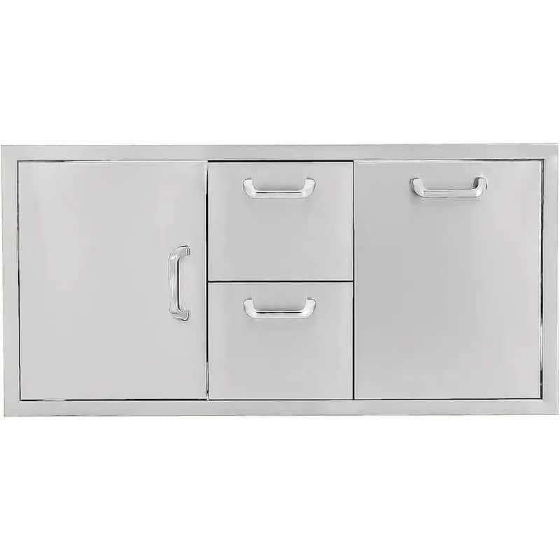 BBQ Generals Elite Series 42-Inch Door, Double Drawer w/ Trash Roll-Out Combo - Traditional