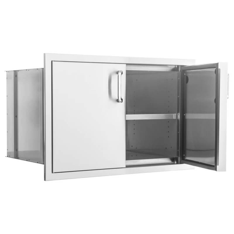 BBQ Generals Elite 260 Series 32-Inch Stainless Steel Sealed Dry Storage Pantry With Shelf - Traditional
