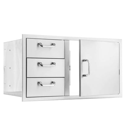 BBQ Generals Elite Series 39-Inch Access Door & Triple Drawer Combo - Traditional